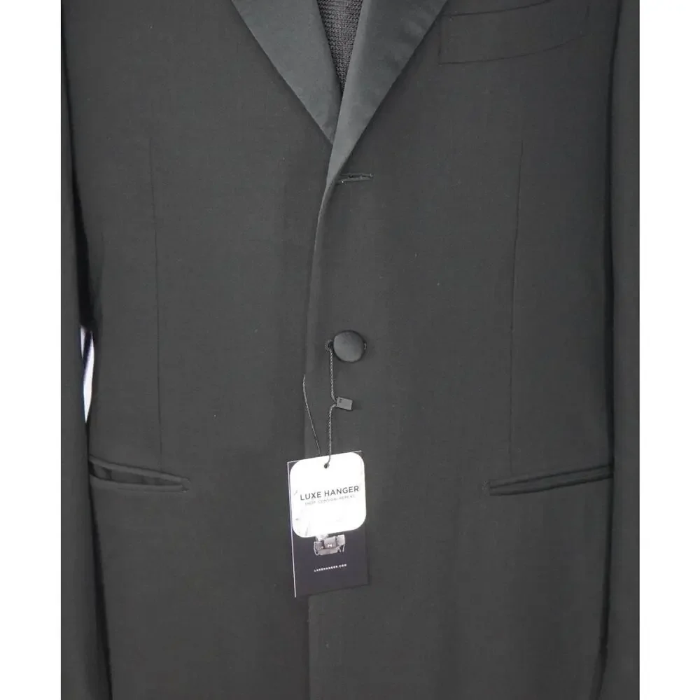 PAL ZILERI - *VINTAGE* Black Wool 3Btn Notch Lapel Tuxedo - 44L